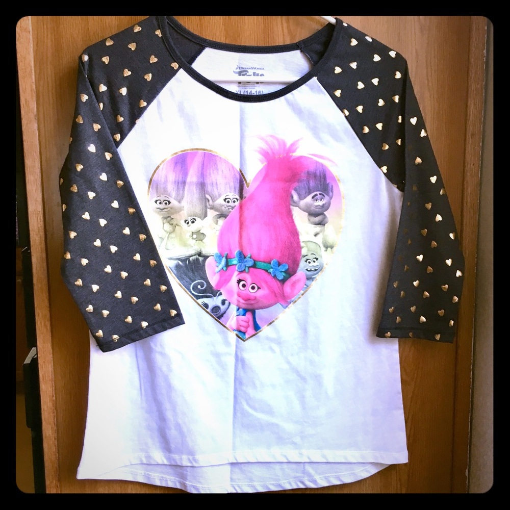 Troll’s T-Shirt, 3/4 Sleeve Top, Size XL Jr.(NWOT)